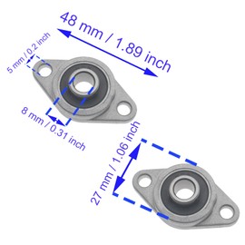 HAJXZH 4 PCS Pillow Block Flange KFL08 Inner Diameter 8 MM Plummer Block Bearing Self Alignment Zinc Alloy Mounted Flange Suitable for Construction Machinery and Household Appliances