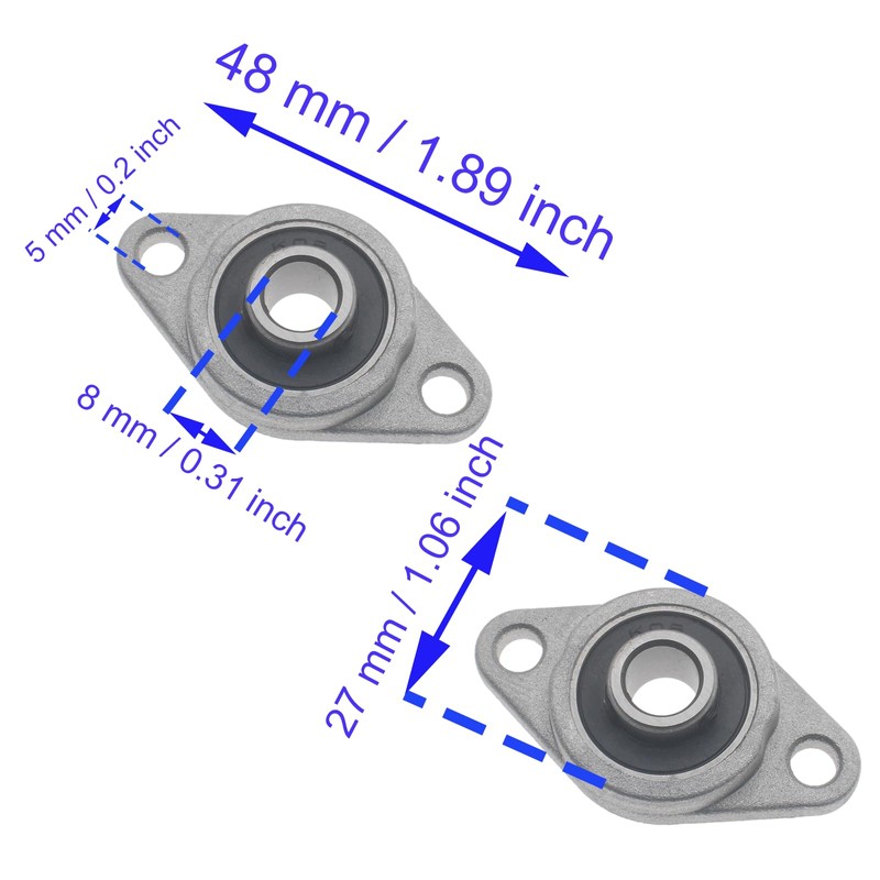 HAJXZH 4 PCS Pillow Block Flange KFL08 Inner Diameter 8
