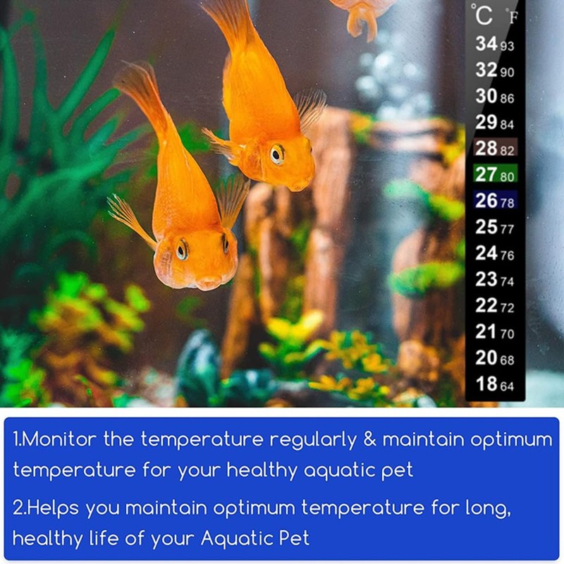 Aquarium Thermometer Fish Tank Sticker Temperature Strip Dual Scale