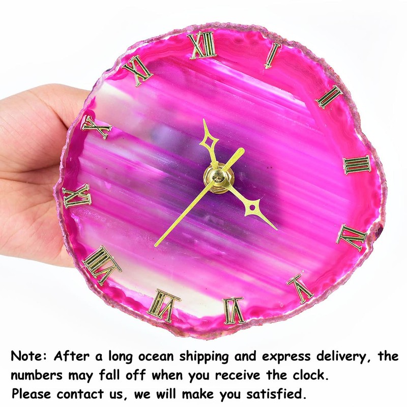 JIC Gem Agate Clock Crystal Desk & Shelf Clocks Home