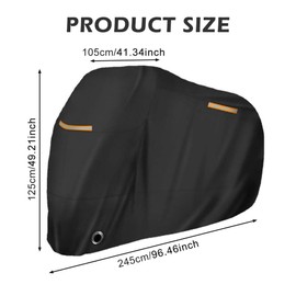 Motorcycle Cover Waterproof, Outdoor Moped Cover, Waterproof and UV-Resistant Tarpaulin, Locking Holes Motorcycle Dustproof Tarpaulin for Motor Moped Scooter Bicycles 245 x 105 x 125 cm