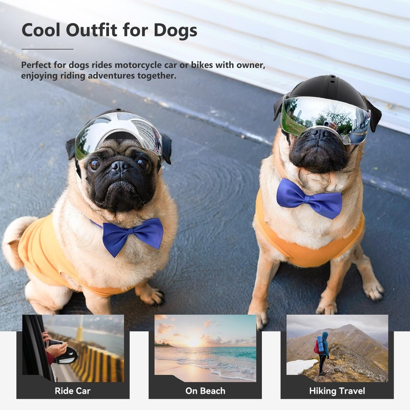 Dog Helmet for Small Breed Cool Pet Motorcycle Helmet with