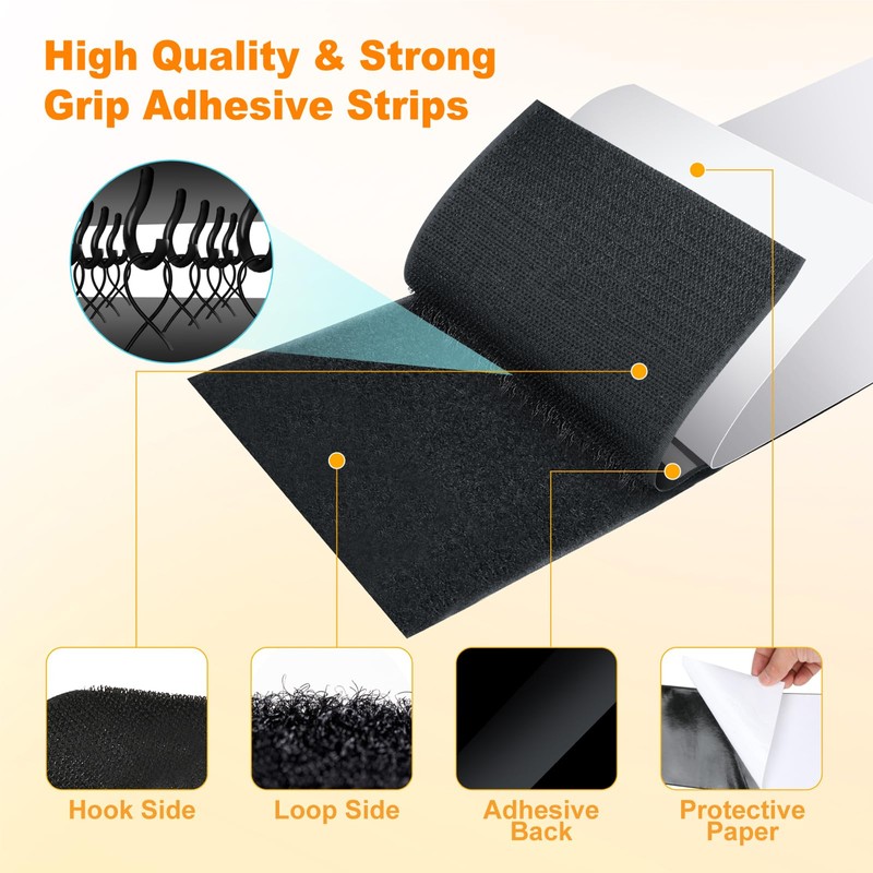 4.4 " X 18.5 Feet Heavy Duty Strips with Adhesive,