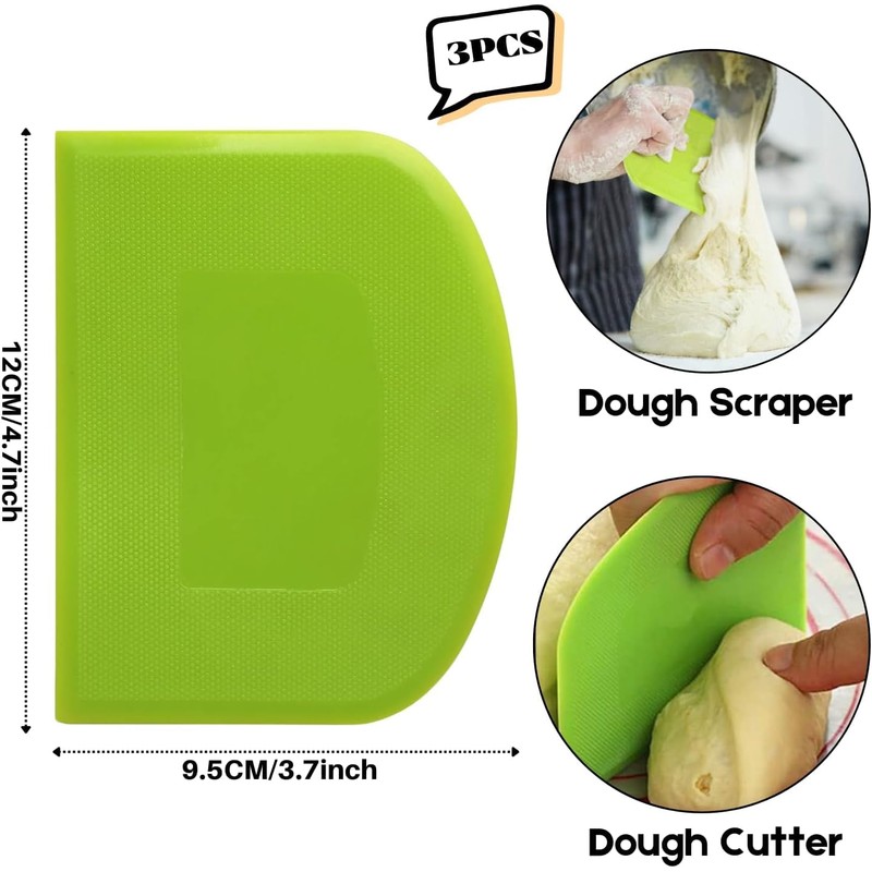 Pastry Baking Bench Dough Scraper - 3 PCs Free PE
