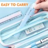 Ershyi 2 Pcs Ruler 30cm Folding, Transparent Foldable Ruler, Plastic