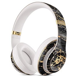 Design Skinz Black and Gold Marble Surface Full-Body Protective Skin Wrap Decal Compatible with The Beats by Dre Studio 2 or 3 Remastered Wireless Headphones