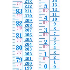 Growth Chart Baby Height Indicator Tape Ruler Height Growth Chart Ruler Home Wall Decor Height Indicator Adhesive Ruler for Measuring Kids Boys Girls (Blue)