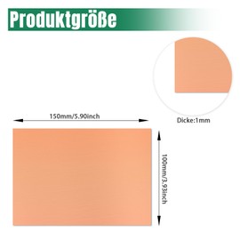 Uxney Copper Sheet, 100 mm x 150 mm x 1 mm, 99.9% Pure, Pack of 2