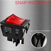 30A 250V KCD4 Rocker Switch DPST 4 Pin Red Lighted