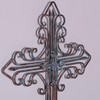 Yamfurvo Antique Wall Mount Layered Cross, Metal Scrolled Wall Art