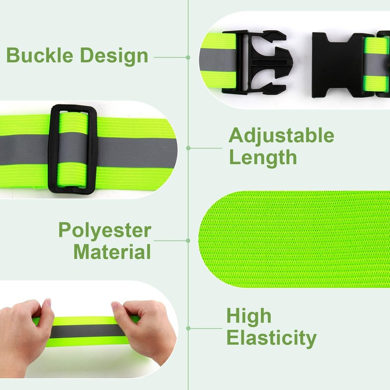 MxyVrix Reflective Belt for Jogging, High Visible, Adjustable, Night Safety