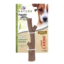 Fancy Pets Rama Bambú Plus Juguete para Morder Sabor Carne para Perro Tamaño Chico Color Café