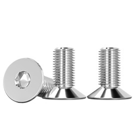 Drenky Pack of 10 M8 x 16 mm Countersunk Screws Stainless Steel V2A VA A2 Screw with Lowered Head DIN 7991 / ISO 10642 Countersunk Screw Rustproof Silver Hexagon Socket Screws Metric Standard Thread