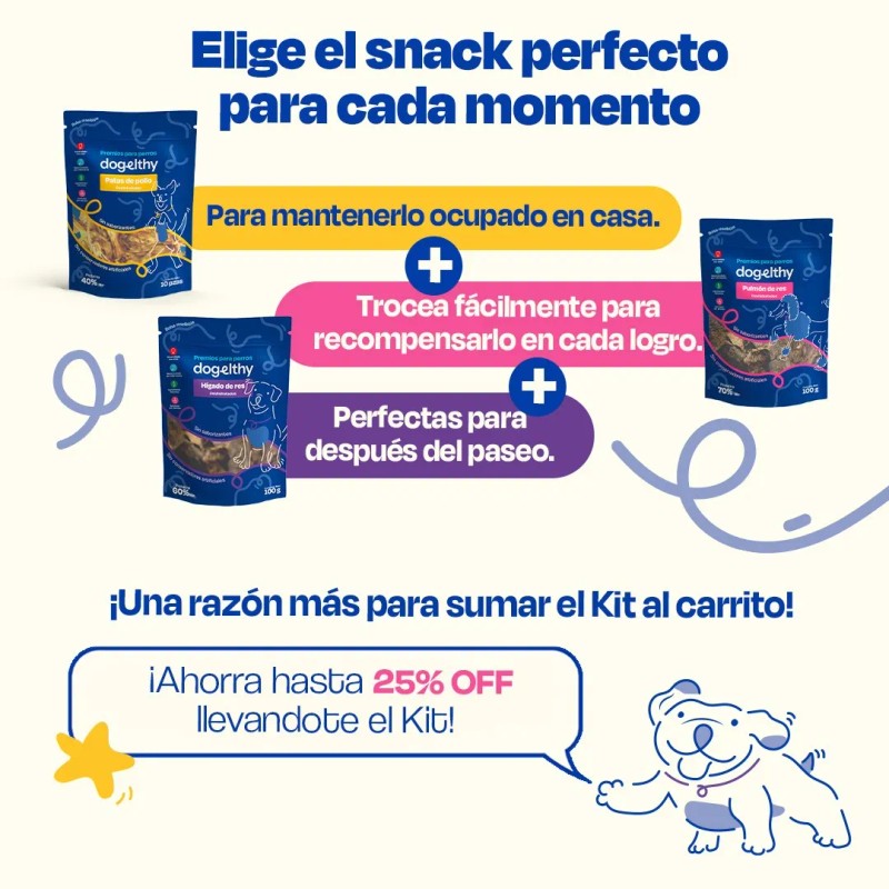 Kit De 3 Premios Deshidratados Para Perros De Razas Pequeñas