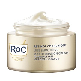 RoC Retinol Correxion Max Hydration - Hidratante facial diario antienvejecimiento con ácido hialurónico, sin fragancia, cuidado de la piel sin aceite, 1.7 onzas (el embalaje puede variar)