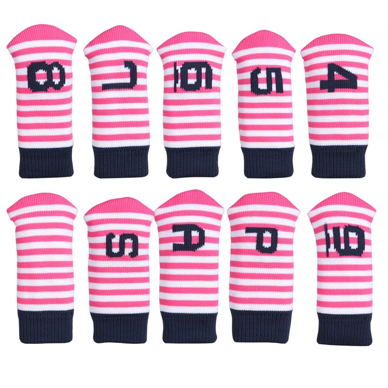 10 Pack Golf Iron Headcovers Striped Pattern with Iron Headcovers