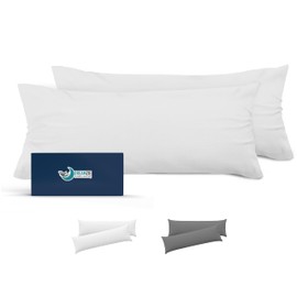 Dreamzie Pillowcase, 40 x 135 cm, White, Set of 2, Microfibre, Oeko-Tex Certified, Soft