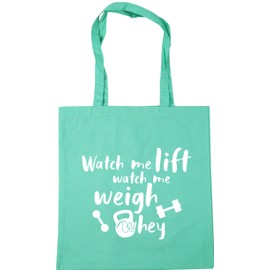 Hippowarehouse Watch Me Lift Watch Me Weigh Whey Tote Shopping Gym Beach Bag 42cm x38cm, 10 litres