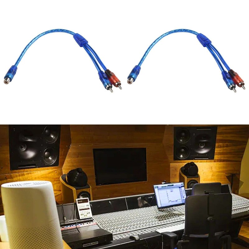 Unbranded/Generic 2pcs RCA Y Splitter Audio Jack Cable Adapter 1