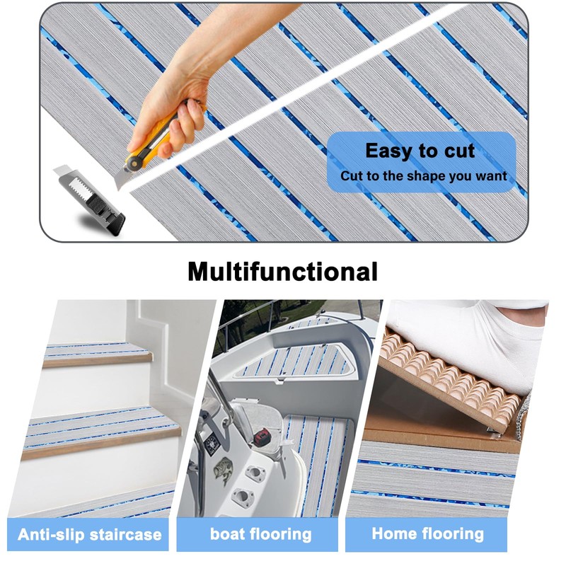 HZshark Boat Flooring EVA Foam Boat Decking Self-Adhesive 6mm Non