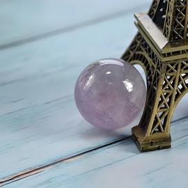 Amethyst Stone, Amethyst Druze with Jewellery Bag, Crystals Stones, Gemstones Healing Stones, Meditation Accessories, Small Gifts for Children, Amethyst Ball for Wiccan Deliveries, 2 cm, 1 Piece (A)