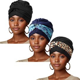 Soulchen 3 Pcs Waterproof Swim Cap Large Swimming Turban for Women Youth Extra Large Swim Cap for Thick Curly Hair Dreadlocks Weaves Braids Keep Hair Dry