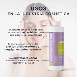 HEBBE - Lactato de Sodio 500 g | Hidratación para la Piel, Suavidad y Elasticidad | Mantén tu Piel Suave y Lisa | Contenido de 500 g