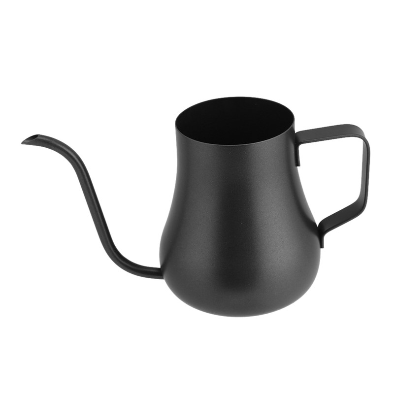280mL Black Stainless Steel Drip Coffee Pot Gooseneck Long Mouth