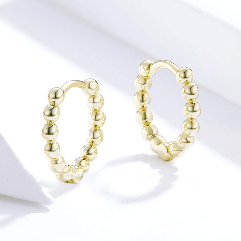 TIFLA Hoop Earrings, Women's Popular, 925 Silver, Round Ball, Ring