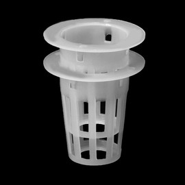 Maceta hidropónica, 100Pcs Invernadero PP Maceta hidropónica Malla de cultivo Planta sin suelo Cesta de cultivo de flores para frutas y verduras de interior(Blanco)