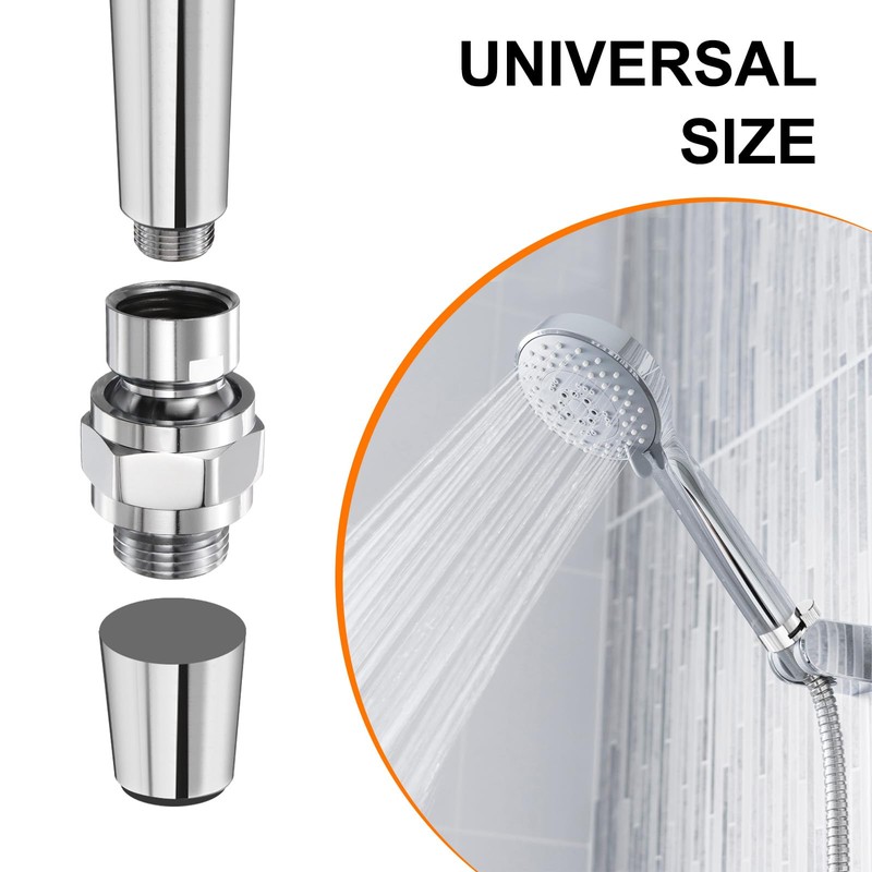 sourcing map 2 Pcs Shower Head Swivel Adapter Solid Brass
