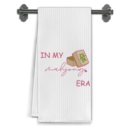 Elefeltclave Mahjong Kitchen Towels, Gifts for Mahjong Lovers Players Women Dish Tea Towels for Kitchen Decor, in My Mahjong Era Decorative Hand Towels for Bathroom, 16x24 Inch