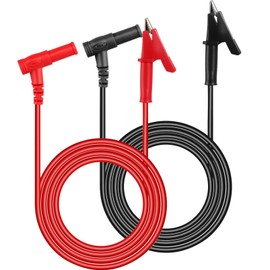 Multimeter Test Leads, Banana Plug to Alligator Clip Test Lead Wire Cable, Flexible Electronic Test Lead for Electrical Testing 2 Pack 3.3 Ft