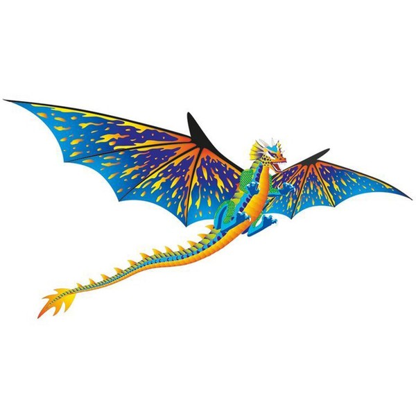 WindNSun Super Size 3D Nylon Kite, Blue Dragon, 76 Inches Wide