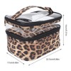 Double Layer Cosmetic Bag PVC Leopard Print Design Portable Large