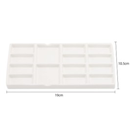 White Plastic Paint Palettes 14 Wells Rectangle Watercolor Palette Tray for Party, DIY Craft and Art Painting