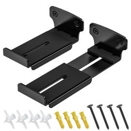 Soundbar Wall Mount Bracket - Sound Bar Mounts Under TV, Adjustable Depth (4.09-6.3"), 44lbs Capacity, with Anti-Slip Pads, Secure Locking Knob, 2PCS Heavy-Duty Soundbar Shelf for All Speakers