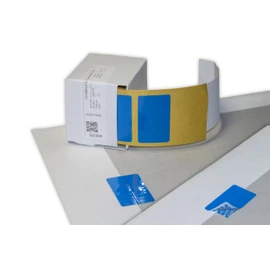 haggiy Seal Labels - Security Label 40 x 20 mm for Proof of Tampering Attempts Pack of 50 in Dispenser Box (Blue)