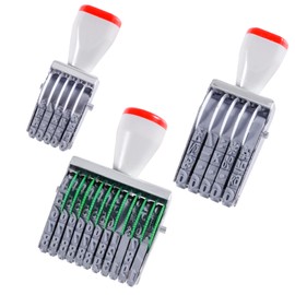 NAESM Dater Rubber Stamp, 5mm and 7mmRubber Date Stamp, Common Office Information Suitable for Egg Box Farm Office and DIY Process Card Making Plan Scrapbook for Receiving Goods