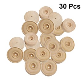 EXCEART Round Wooden Wheels Small Wheels DIY Handmade Craft Supplies for DIY Crafts Pack of 30