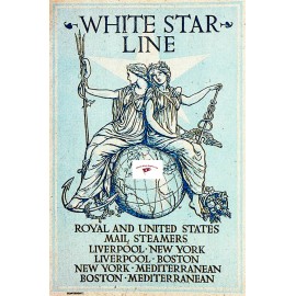 WHITE STAR LINE UNIQUE LOGO ADVERTISEMENT REPRINT