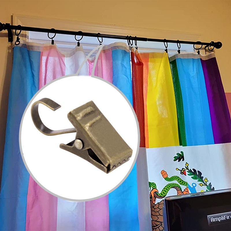 BIHRTC 25 Pack Mini Curtain Clips Curtain Hangers Clips Rod