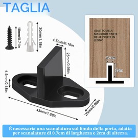 Fuhesgu 4 Pezzi Guida Scorrevole per Pavimento Guida Porta Scorrevole Binario per Porta Scorrevole Guida Inferiore Regolabile per Portello Stalla Guida a Pavimento con Viti per Armadio Porta in Legno