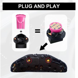 DUSCOKE 10PCS T10 194 168 LED Dash Instrument Light Bulbs with Twist Lock Socket, Bright Panel Gauge Cluster Light Car Interior Replacement Bulbs for Map Dome Trunk Dashboard Lights (Pink)