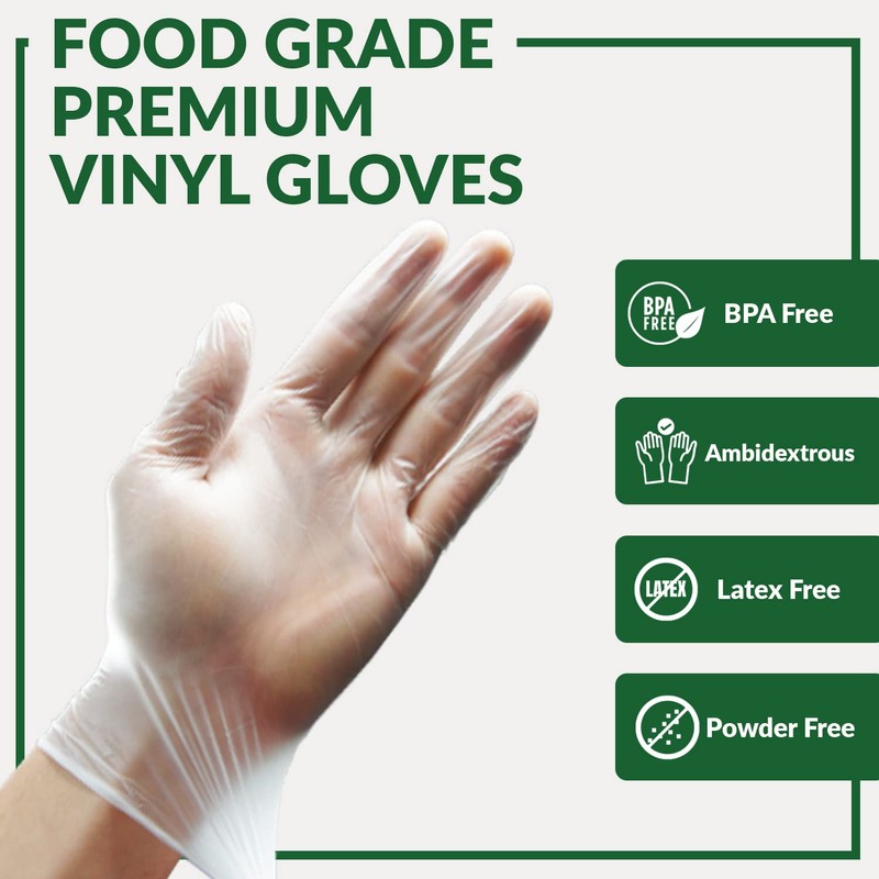 GORILLA SUPPLY Disposable Heavy Duty Vinyl Gloves Latex Free Powder