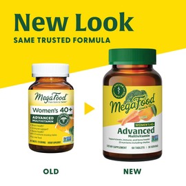 MegaFood MegaFood Women's 40+ Advanced Multivitamin for Women - Dr Formulated - Vitamin B, Vitamin D3, Vitamin K2 & Choline - Energy Metabolism; Brain Health & Bone Health - Vegetarian - 60 Tabs (30 servings)