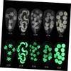 Healvian 3sets Luminous Sequin Nail Stickers Bottles of Star Moon