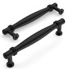 Amerdeco 10 Pack Matte Black Cabinet Pulls 5 Inch(128MM) Hole