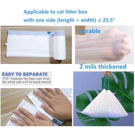 Cat Litter Bags with Drawstring, 20 Count Thick Self-cleaning Litter Box Liners Compatible with 3/4 Heavy Duty Cat Litter Box Liners Waste Bags Replacement (Blue 20pcs)