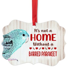 House is Not A Home Without Blue Lineolated Parakeet Christmas Ornaments 2024 Aluminum Pet Owner Gifts